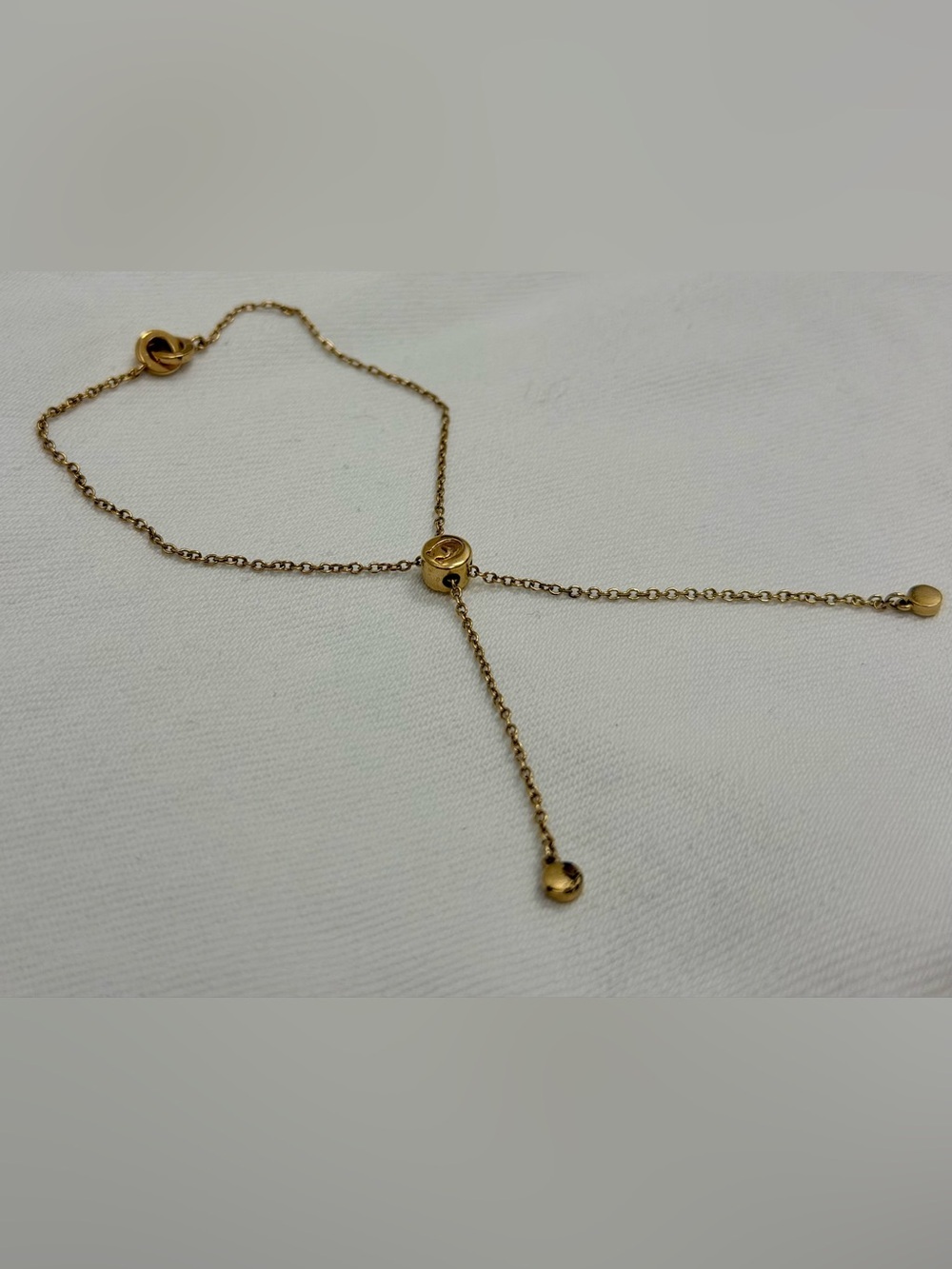 COACH Classic Y2K Gold Tone Interlocking Double Circle Bolo Slider Bracelet - Picture 5 of 13